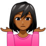 Woman Shrugging: Medium-Dark Skin Tone Emoji 🤷🏾‍♀️ image - Emojidex style