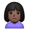Woman Pouting: Dark Skin Tone Emoji 🙎🏿‍♀️ image - Samsung style