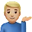 Man Tipping Hand: Medium-Light Skin Tone