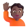 Person Raising Hand: Medium-Dark Skin Tone Emoji 🙋🏾 image - Microsoft 3D Fluent style