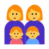 Family: Woman, Woman, Girl, Boy Emoji 👩‍👩‍👧‍👦 image - Tossface style