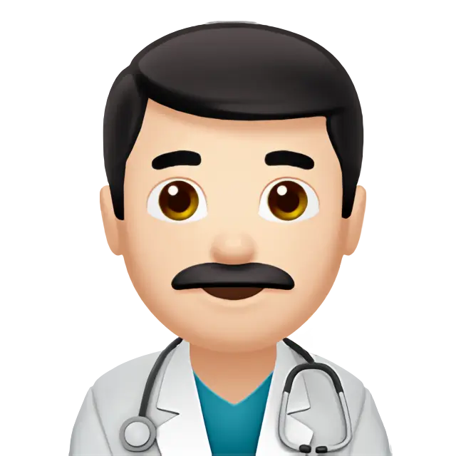 Man Health Worker: Light Skin Tone