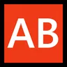 Ab Button (Blood Type) Emoji 🆎 image - Microsoft Windows 10 Segoe UI Emoji style
