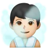Man In Steamy Room: Light Skin Tone Emoji 🧖🏻‍♂️ image - Samsung style