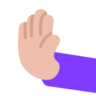 Leftwards Pushing Hand: Medium-Light Skin Tone Emoji 🫷🏼 image - Microsoft Classic 2D style