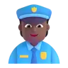 Police Officer: Medium-Dark Skin Tone Emoji 👮🏾 image - Microsoft 3D Fluent style
