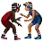 Men Wrestling: Dark Skin Tone, Medium Skin Tone