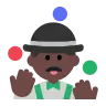 Man Juggling: Dark Skin Tone Emoji 🤹🏿‍♂️ image - Tossface style
