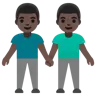Men Holding Hands: Dark Skin Tone Emoji 👬🏿 image - Google Noto Color style