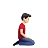Man Kneeling Facing Right: Light Skin Tone