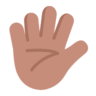 Hand With Fingers Splayed: Medium Skin Tone Emoji 🖐🏽 image - Microsoft Classic 2D style