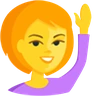 Personne heureuse une main en l’air Emoji 🙋 image - Facebook Messenger (2016) style
