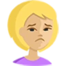 Person Frowning: Medium-Light Skin Tone Emoji 🙍🏼 image - Facebook Messenger (2016) style