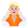 Person In Steamy Room: Medium-Light Skin Tone Emoji 🧖🏼 image - Microsoft Classic 2D style
