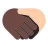 Handshake: Dark Skin Tone, Light Skin Tone Emoji 🫱🏿‍🫲🏻 image - Tossface style