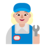 Woman Mechanic: Medium-Light Skin Tone Emoji 👩🏼‍🔧 image - Microsoft Classic 2D style