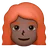 Woman: Dark Skin Tone, Red Hair