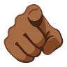 Index Pointing At The Viewer: Medium-Dark Skin Tone Emoji 🫵🏾 image - Google Noto Color Animated style