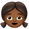 Girl: Medium-Dark Skin Tone Emoji 👧🏾 image - Apple style