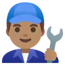 Man Mechanic: Medium Skin Tone Emoji 👨🏽‍🔧 image - Google Noto Color style
