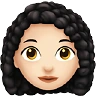 Woman: Light Skin Tone, Curly Hair Emoji 👩🏻‍🦱 image - Apple style