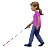 Woman With White Cane: Medium Skin Tone