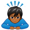 Man Bowing: Medium-Dark Skin Tone Emoji 🙇🏾‍♂️ image - Emojidex style