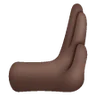 Rightwards Pushing Hand: Dark Skin Tone Emoji 🫸🏿 image - Samsung style