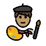 Man Artist: Medium Skin Tone Emoji 👨🏽‍🎨 image - OpenMoji style