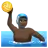 Person Playing Water Polo: Dark Skin Tone