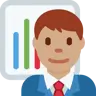 Man Office Worker: Medium Skin Tone Emoji 👨🏽‍💼 image - Twitter / X (Twemoji) style