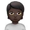 Person Pouting: Dark Skin Tone Emoji 🙎🏿 image - Apple style