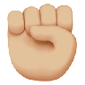 Raised Fist: Medium-Light Skin Tone Emoji ✊🏼 image - Apple style