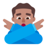 Man Gesturing No: Medium Skin Tone Emoji 🙅🏽‍♂️ image - Microsoft Classic 2D style