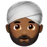 Man Wearing Turban: Medium-Dark Skin Tone Emoji 👳🏾‍♂️ image - Apple style