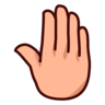 Raised Back Of Hand: Medium-Light Skin Tone Emoji 🤚🏼 image - Emojidex style