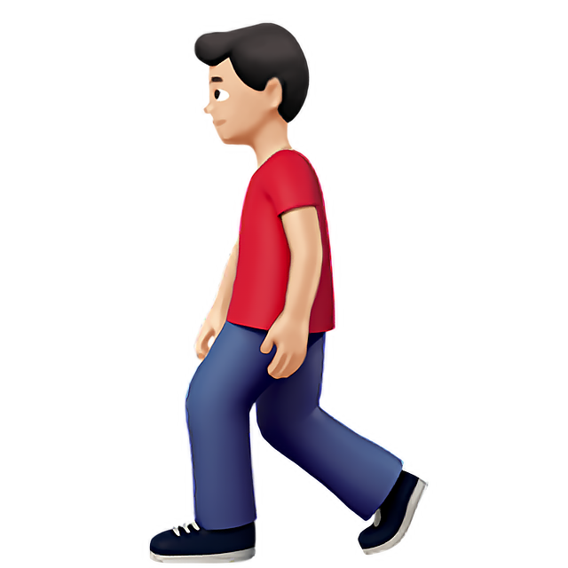Man Walking: Light Skin Tone