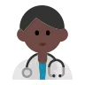 Man Health Worker: Dark Skin Tone Emoji 👨🏿‍⚕️ image - Tossface style