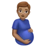 Pregnant Man: Medium Skin Tone Emoji 🫃🏽 image - Huawei Harmony OS style