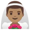 Man With Veil: Medium Skin Tone Emoji 👰🏽‍♂️ image - Google Noto Color style
