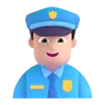 Man Police Officer: Light Skin Tone Emoji 👮🏻‍♂️ image - Microsoft 3D Fluent style