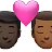 Kiss: Man, Man, Dark Skin Tone, Medium-Dark Skin Tone