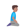 Man Kneeling Facing Right: Medium Skin Tone Emoji 🧎🏽‍♂️‍➡️ image - Microsoft Classic 2D style