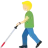 Man With White Cane: Medium-Light Skin Tone
