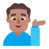 Man Tipping Hand: Medium Skin Tone Emoji 💁🏽‍♂️ image - Microsoft Classic 2D style