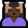 Person Getting Massage: Dark Skin Tone Emoji 💆🏿 image - Microsoft Windows 10 Segoe UI Emoji style