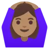 Woman Gesturing Ok: Medium Skin Tone Emoji 🙆🏽‍♀️ image - Google Noto Color style