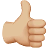 Thumbs Up: Medium-Light Skin Tone Emoji 👍🏼 image - Apple style