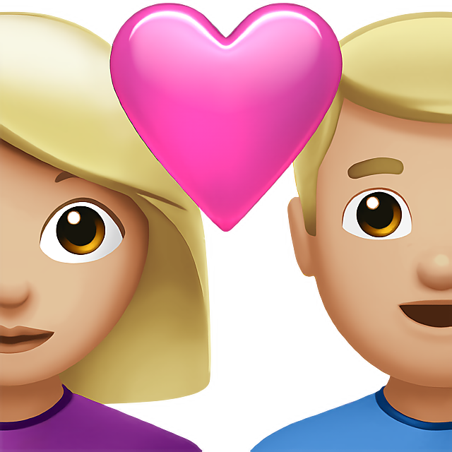 Couple With Heart: Woman, Man, Medium-Light Skin Tone