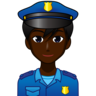 Man Police Officer: Dark Skin Tone Emoji 👮🏿‍♂️ image - Emojidex style